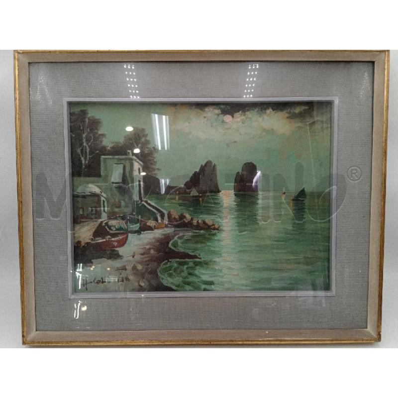 QUADRO DIPINTO OLIO SU TAVOLA A.COLUCCI VISTA MARE | Mercatino dell'Usato Moncalieri bengasi 1