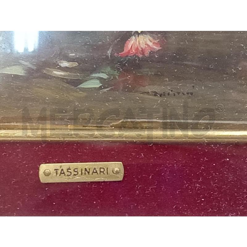 QUADRO DIPINTO S/CARTA ARTISTA TASSINARI RAFFIGURANTE VASO FIORITO CORNICE LAVORATA | Mercatino dell'Usato Moncalieri bengasi 3