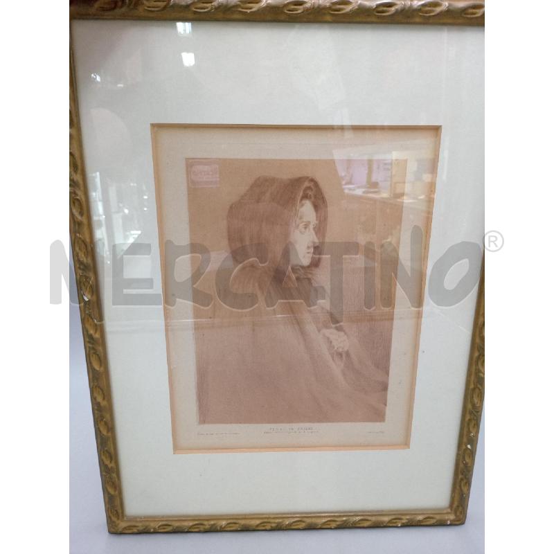 QUADRO DONNA CON CAPPOTO FEMME EN PRIERE | Mercatino dell'Usato Moncalieri bengasi 1