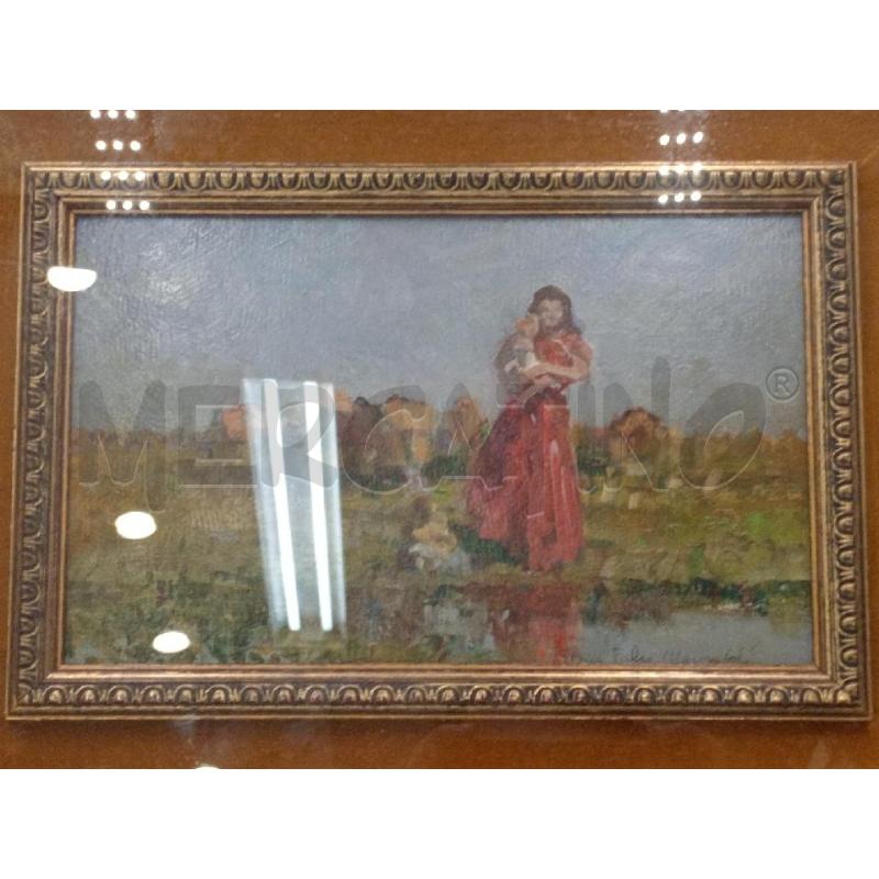 QUADRO ELENA FALCO MARISALDI 27 X 18 OLIO 36 X 46 LA CORNICE DONNA CON BIMBO | Mercatino dell'Usato Moncalieri bengasi 2