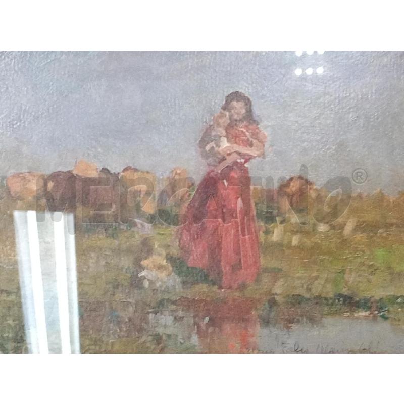 QUADRO ELENA FALCO MARISALDI 27 X 18 OLIO 36 X 46 LA CORNICE DONNA CON BIMBO | Mercatino dell'Usato Moncalieri bengasi 3