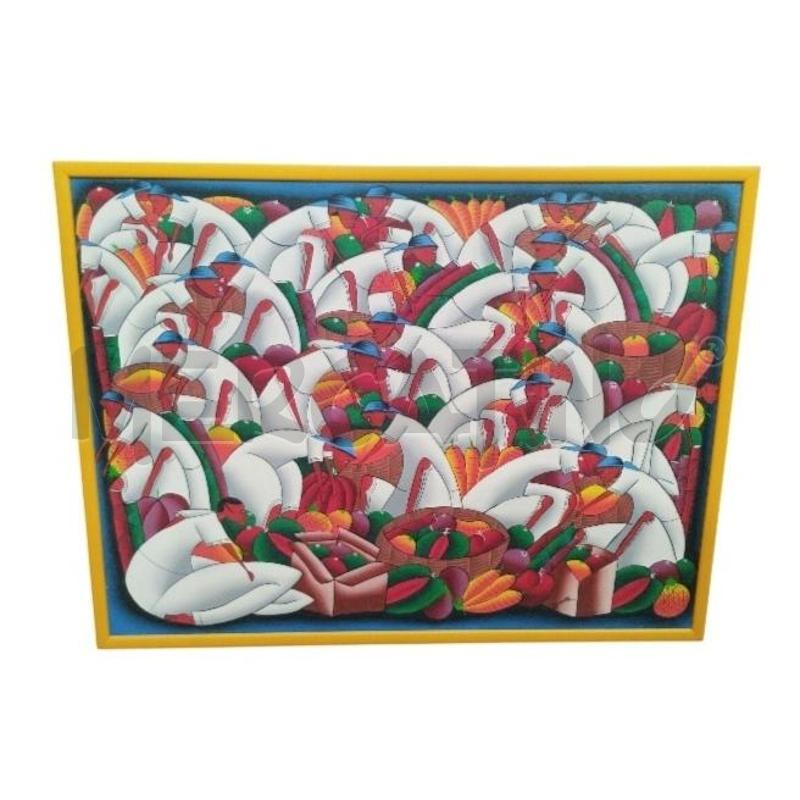 QUADRO ETNICO DIPINTO SU TELA  BOSSICOZ LAVORATRICI 74X103.5 | Mercatino dell'Usato Moncalieri bengasi 2
