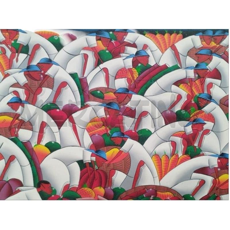 QUADRO ETNICO DIPINTO SU TELA  BOSSICOZ LAVORATRICI 74X103.5 | Mercatino dell'Usato Moncalieri bengasi 3