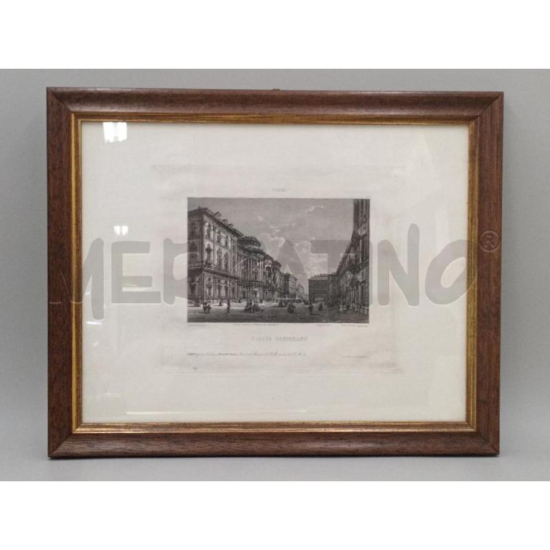 QUADRO INCISIONE PIAZZA CARIGNANO CARLO BOSSOLI DIS | Mercatino dell'Usato Moncalieri bengasi 1