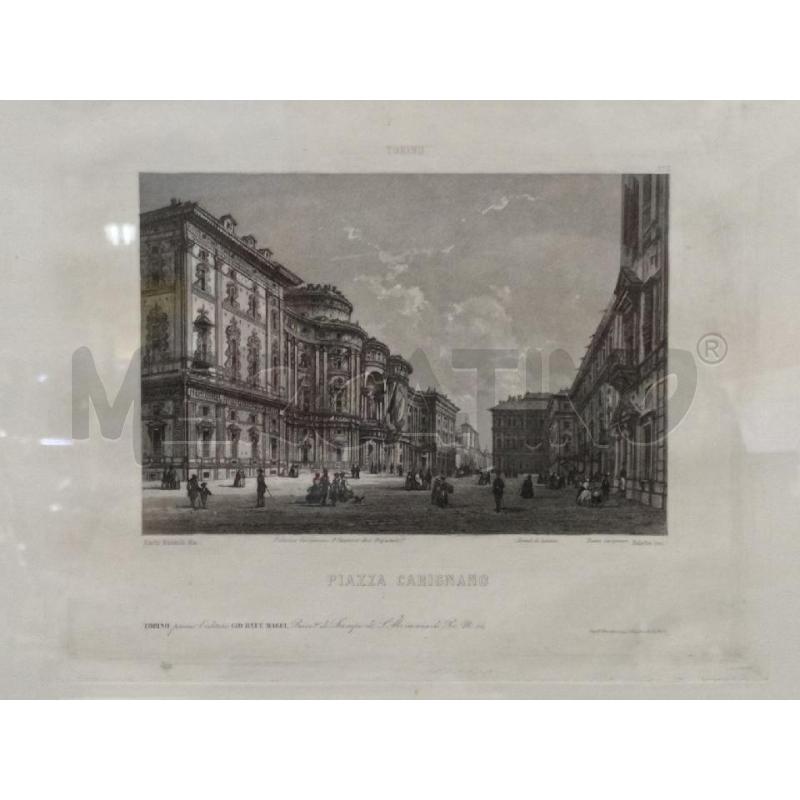 QUADRO INCISIONE PIAZZA CARIGNANO CARLO BOSSOLI DIS | Mercatino dell'Usato Moncalieri bengasi 2