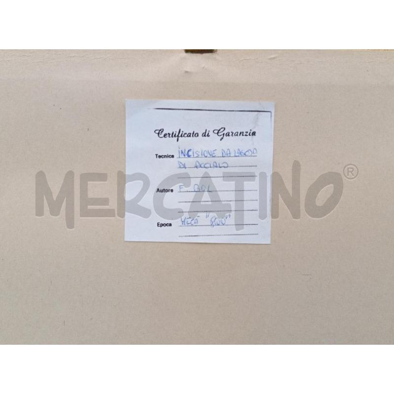 QUADRO INCISIONE SU LASTRA ACCIAIO F.BOL | Mercatino dell'Usato Moncalieri bengasi 5
