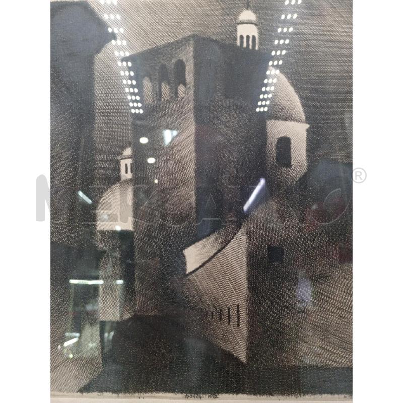 QUADRO LA CATTEDRALE ARMANDO DONNA 1952 | Mercatino dell'Usato Moncalieri bengasi 2