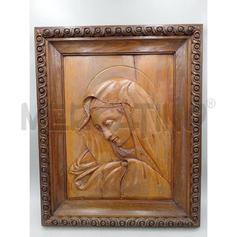 QUADRO LEGNO SCOLPITO MADONNA | Mercatino dell'Usato Moncalieri bengasi 1