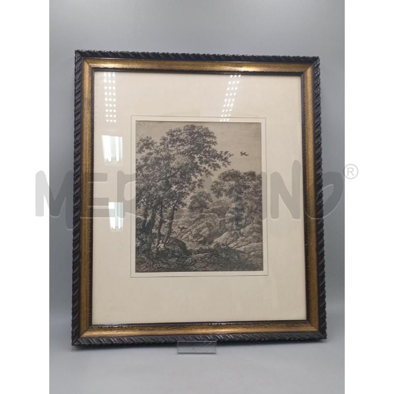 QUADRO LITOGRAFIA PAESSAGGIO CON ALBERI | Mercatino dell'Usato Moncalieri bengasi 1