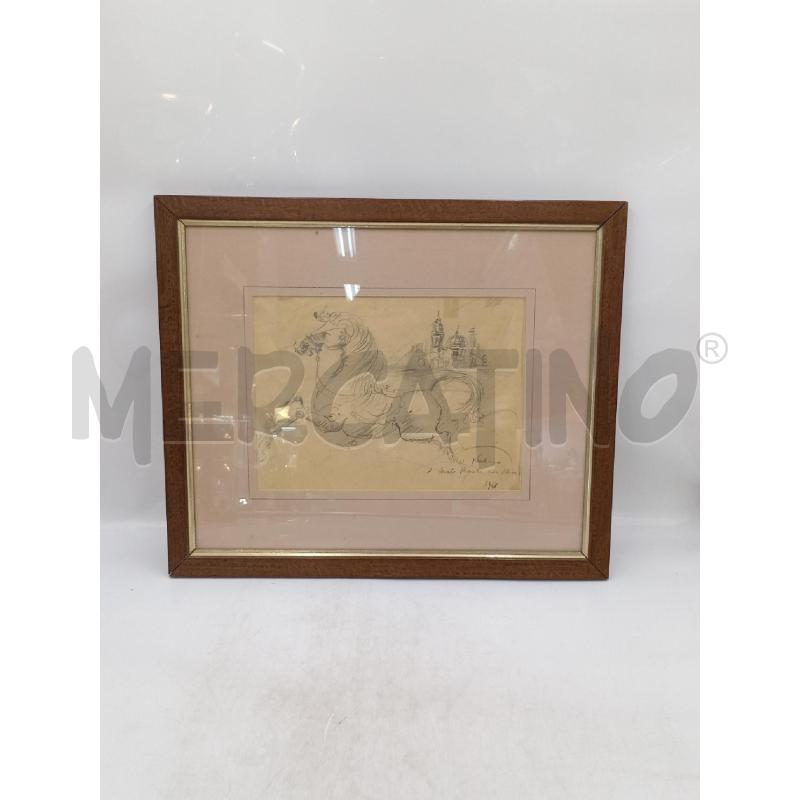 QUADRO MATITA SU CARTA PIERO GARINO 1966 | Mercatino dell'Usato Moncalieri bengasi 1