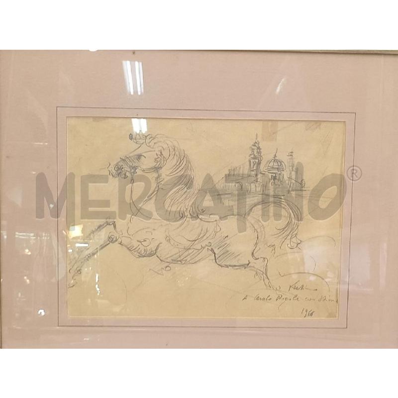 QUADRO MATITA SU CARTA PIERO GARINO 1966 | Mercatino dell'Usato Moncalieri bengasi 2