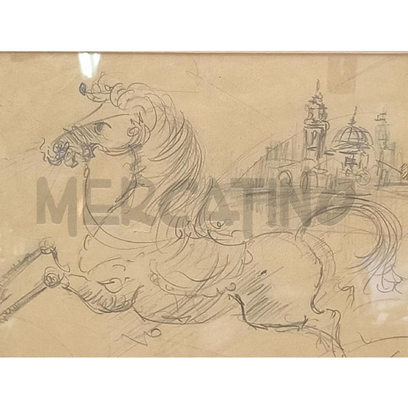 QUADRO MATITA SU CARTA PIERO GARINO 1966 | Mercatino dell'Usato Moncalieri bengasi 3