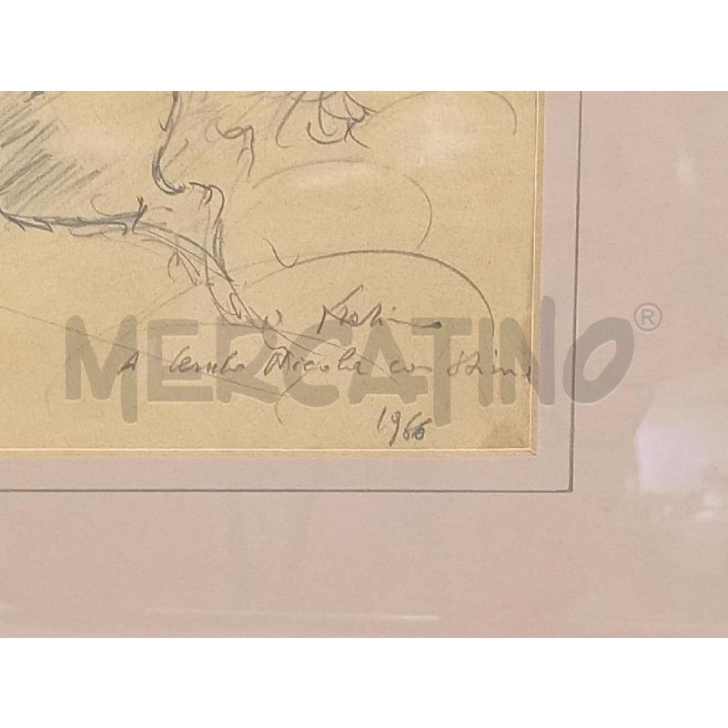 QUADRO MATITA SU CARTA PIERO GARINO 1966 | Mercatino dell'Usato Moncalieri bengasi 4