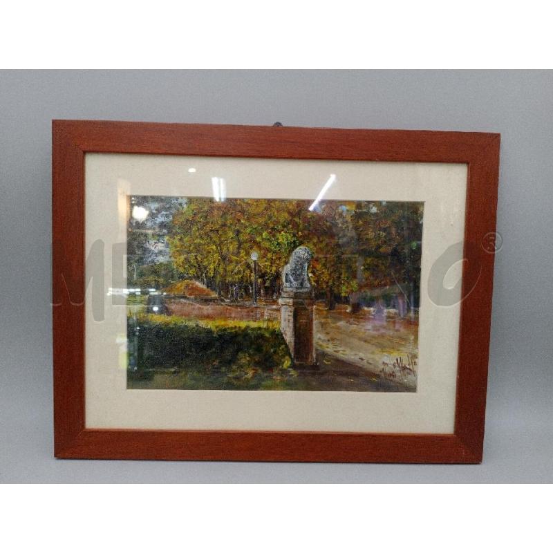 QUADRO OLIO PARCO CON LEONE FIRMATA | Mercatino dell'Usato Moncalieri bengasi 1