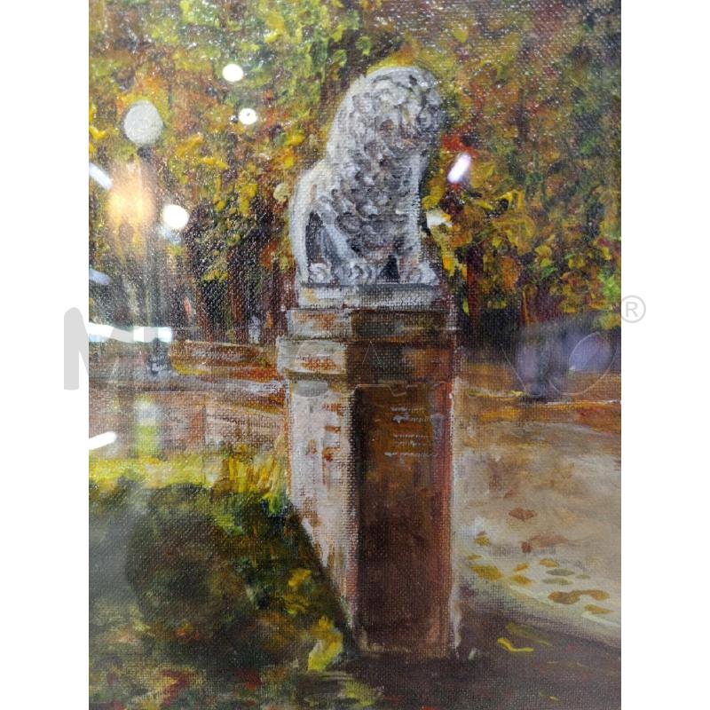 QUADRO OLIO PARCO CON LEONE FIRMATA | Mercatino dell'Usato Moncalieri bengasi 2