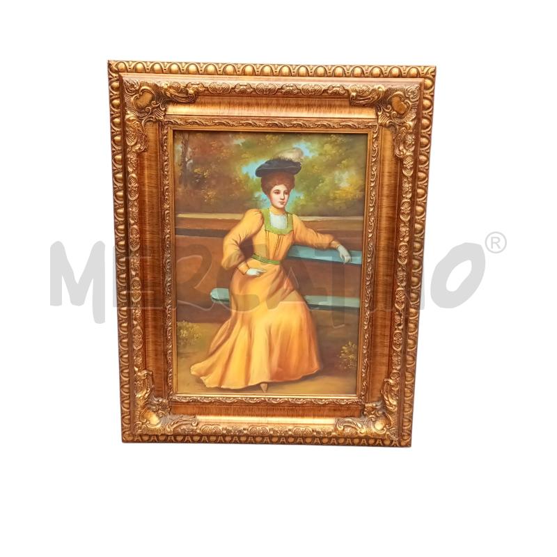 QUADRO OLIO SU TELA DAMA A PASSEGGIO | Mercatino dell'Usato Moncalieri bengasi 1