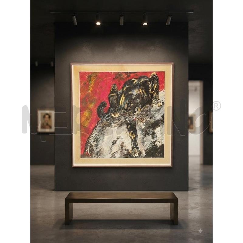 QUADRO OLIO SU TELA ESPRESSIONISMO ASTRATTO  | Mercatino dell'Usato Moncalieri bengasi 1