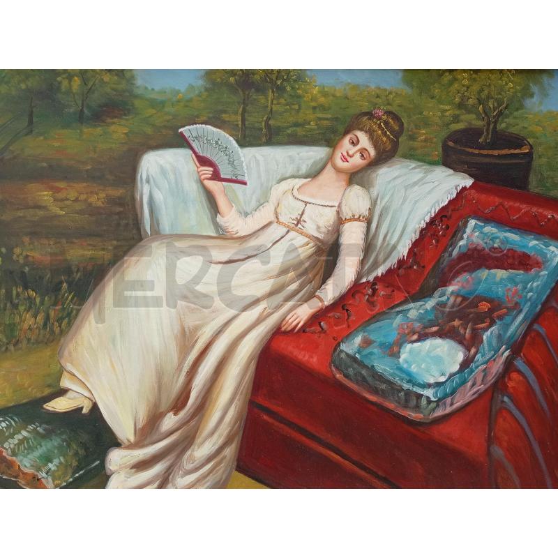 QUADRO OLIO SU TELA FANCIULLA SDRAIATA | Mercatino dell'Usato Moncalieri bengasi 2