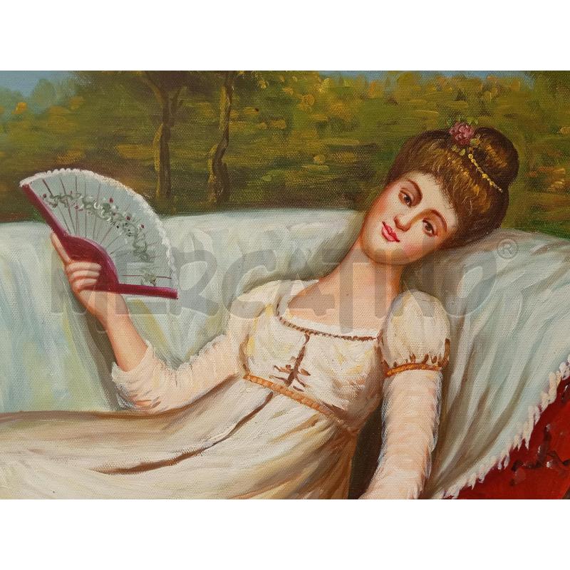 QUADRO OLIO SU TELA FANCIULLA SDRAIATA | Mercatino dell'Usato Moncalieri bengasi 3
