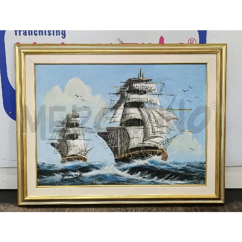 QUADRO OLIO SU TELA VELIERI 66X88 | Mercatino dell'Usato Moncalieri bengasi 1