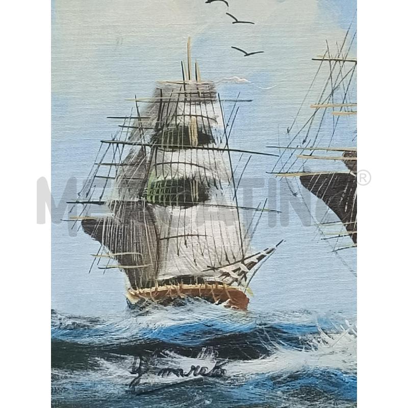 QUADRO OLIO SU TELA VELIERI 66X88 | Mercatino dell'Usato Moncalieri bengasi 3