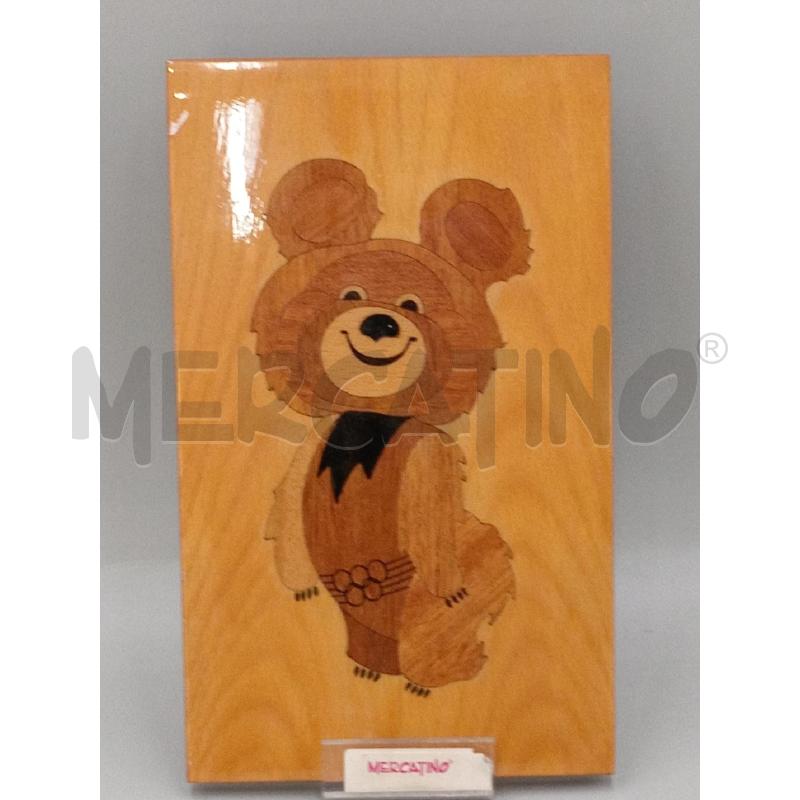 QUADRO PICCOLA LEGNO CON ORSO OLIMPIADI | Mercatino dell'Usato Moncalieri bengasi 1