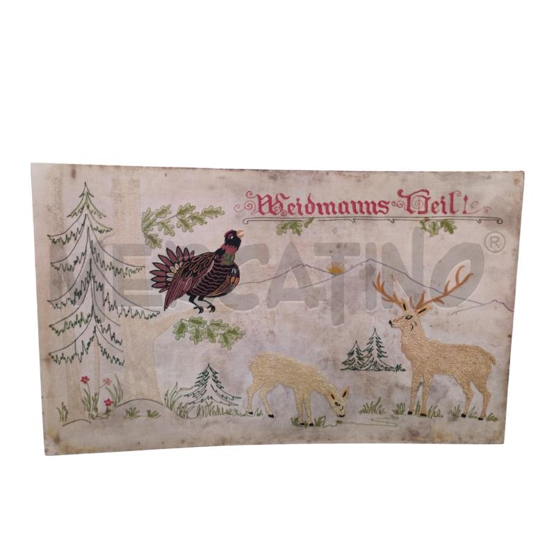 QUADRO RICAMATO A MANO WEIDMAMS CERVO E ALTRI ANIMALI | Mercatino dell'Usato Moncalieri bengasi 2