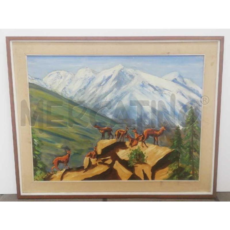 QUADRO STAMBECCHI SULLE ALPI 79 X 96 | Mercatino dell'Usato Moncalieri bengasi 1