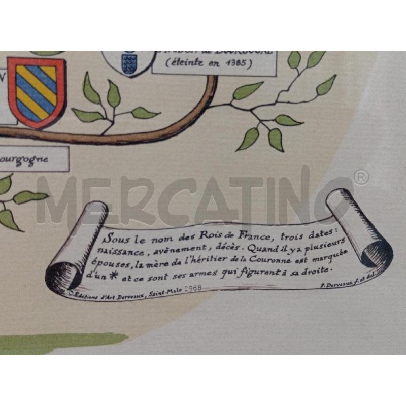 QUADRO STAMPA ALBERO GENEALOGICO DES CAPETIENS | Mercatino dell'Usato Moncalieri bengasi 2