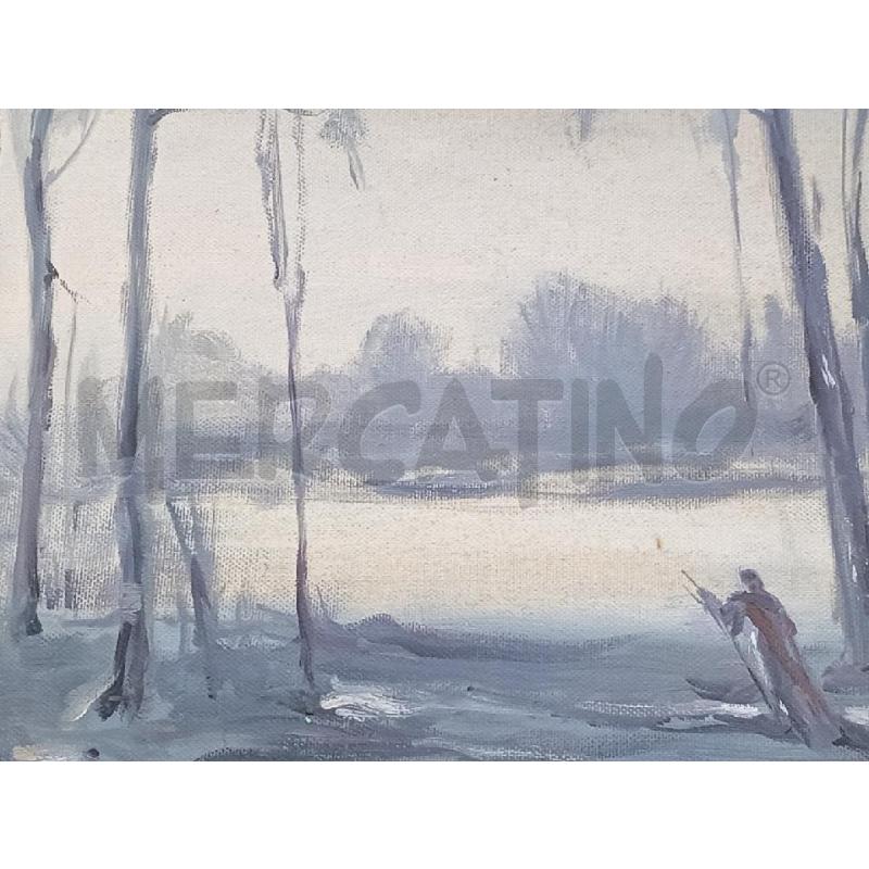 QUADRO UOMO CON BASTONE NEL BOSCO PAOLA RUGGERI 56 X 47 | Mercatino dell'Usato Moncalieri bengasi 4