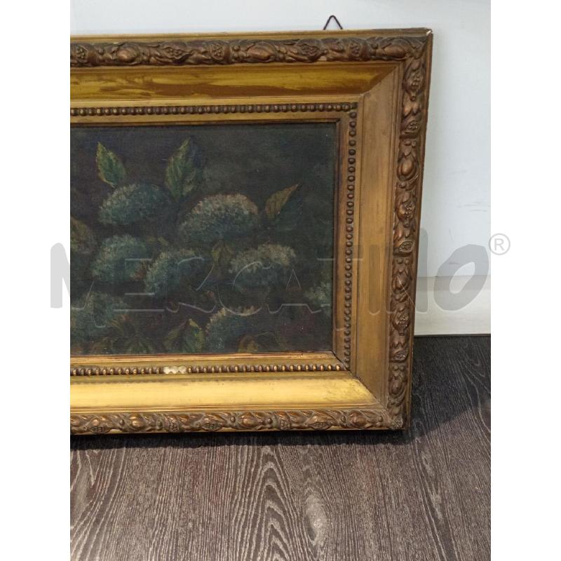 QUADRO VECCHIO OLIO SU TELA FIORI VISTA LAGO CORNICE LEGNO  | Mercatino dell'Usato Moncalieri bengasi 2