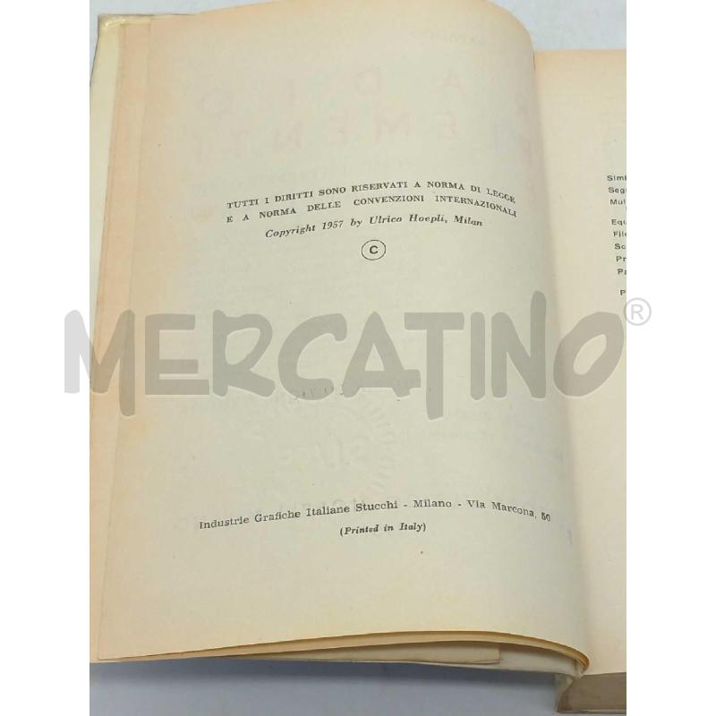 RADIO ELEMENTI HOEPLI 1957 | Mercatino dell'Usato Moncalieri bengasi 4