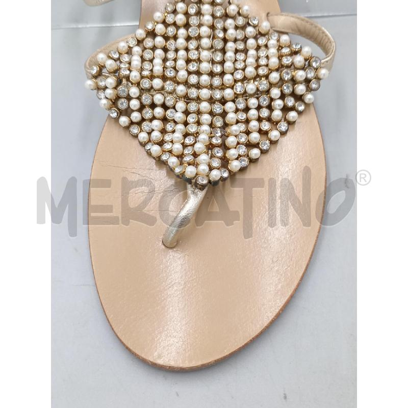 SANDALI DONNA BARCA INFRADITO CON PERLINE BIANCHE | Mercatino dell'Usato Moncalieri bengasi 4