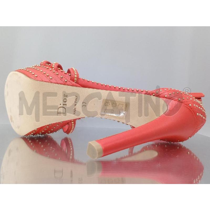 SANDALI DONNA CHRISTIAN DIOR ROSSO CON BORCHIETTE DORATE  | Mercatino dell'Usato Moncalieri bengasi 4