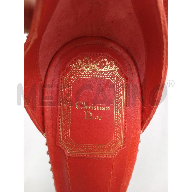 SANDALI DONNA CHRISTIAN DIOR ROSSO CON BORCHIETTE DORATE  | Mercatino dell'Usato Moncalieri bengasi 5