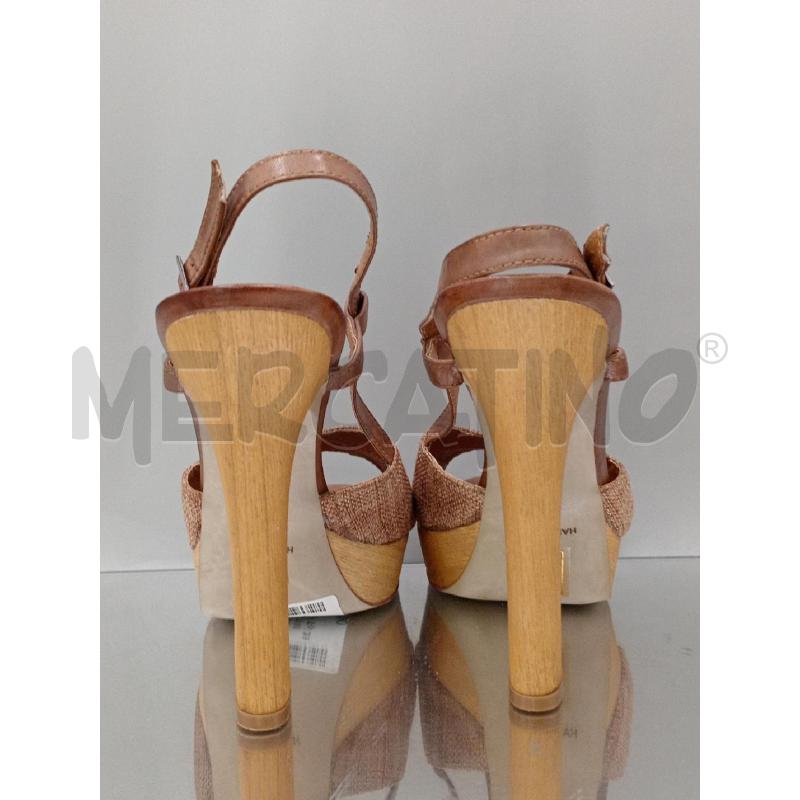 SANDALI DONNA CINTI MARRONI CON TACCO LEGNO | Mercatino dell'Usato Moncalieri bengasi 3