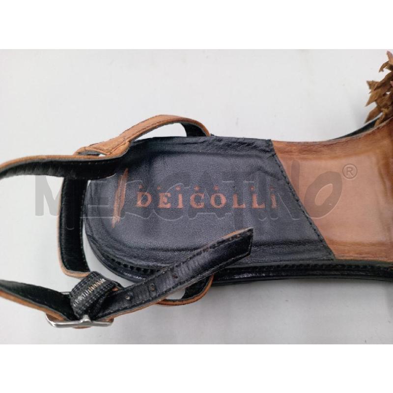 SANDALI DONNA DEICOLLI MARRONE INTRECCIATO  | Mercatino dell'Usato Moncalieri bengasi 5
