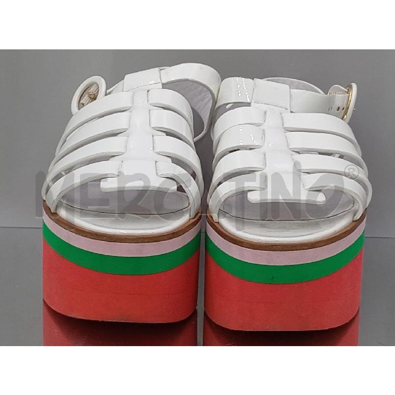 SANDALI DONNA DOLCE&GABBANA ALLA SCHIAVA BIANCHI IN VERNICE CON ZEPPA MULTICOLOR  | Mercatino dell'Usato Moncalieri bengasi 2