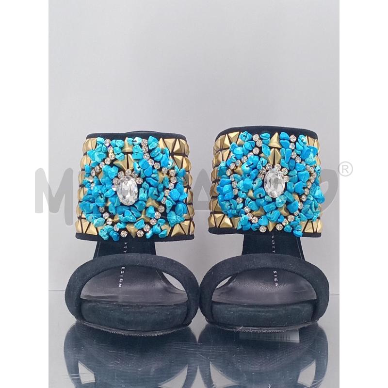 SANDALI DONNA GIUSEPPE ZANOTTI NERO CON INSERTI PERLINE | Mercatino dell'Usato Moncalieri bengasi 2
