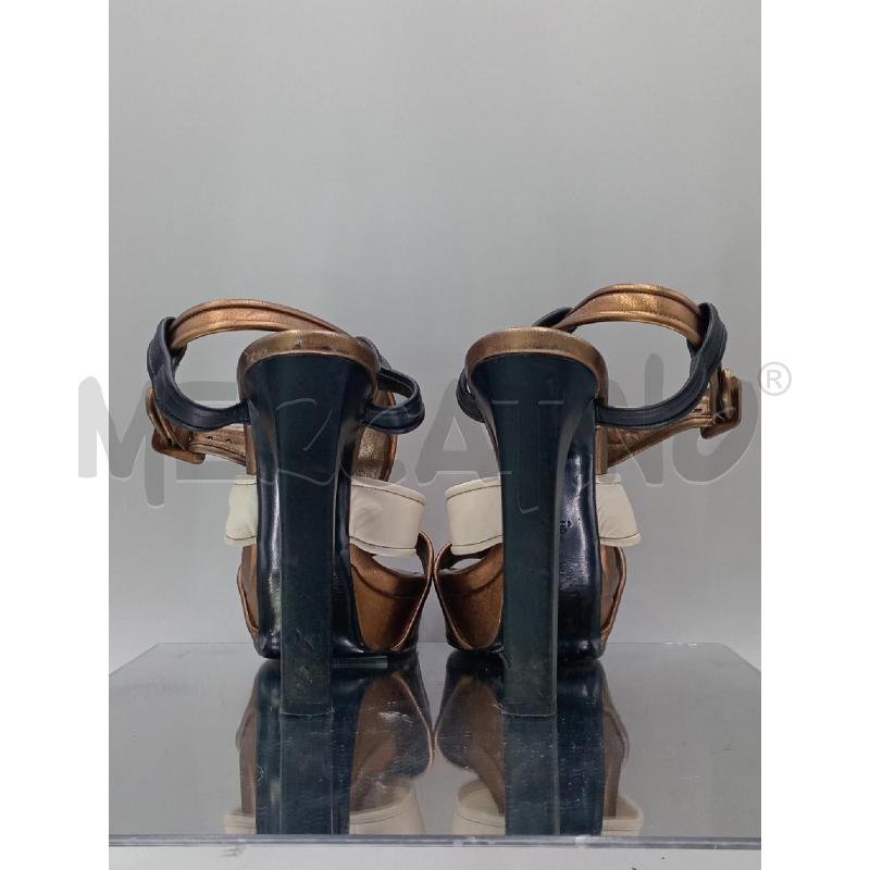 SANDALI DONNA GUCCI BRONZATI CON FASCIA CREMA | Mercatino dell'Usato Moncalieri bengasi 3