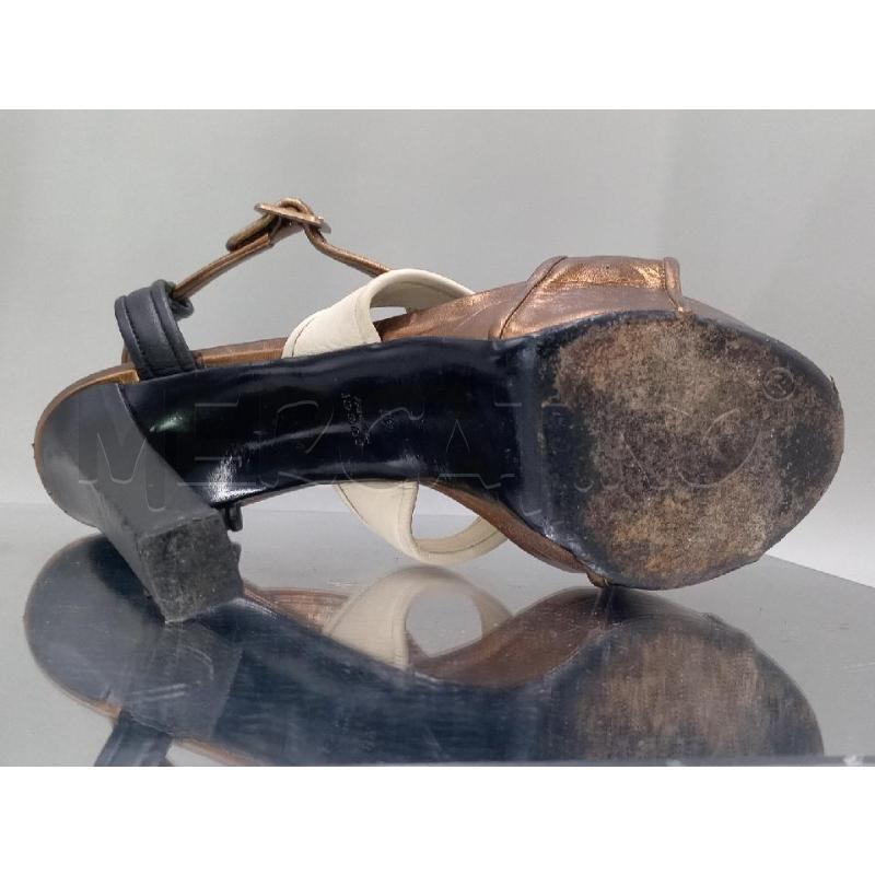 SANDALI DONNA GUCCI BRONZATI CON FASCIA CREMA | Mercatino dell'Usato Moncalieri bengasi 5