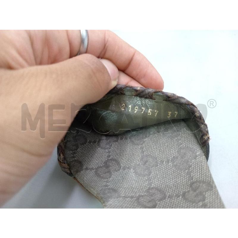 SANDALI DONNA GUCCI MARRONE FASCIA PELLE INTRECCIATA | Mercatino dell'Usato Moncalieri bengasi 5