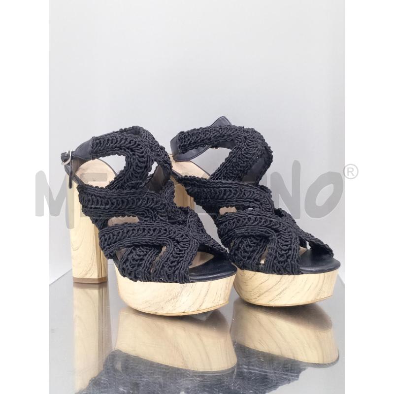 SANDALI DONNA GUESS NERE TACCO LEGNO | Mercatino dell'Usato Moncalieri bengasi 1