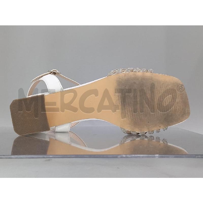 SANDALI DONNA KEYS BIANCHI CON STRASS  | Mercatino dell'Usato Moncalieri bengasi 4
