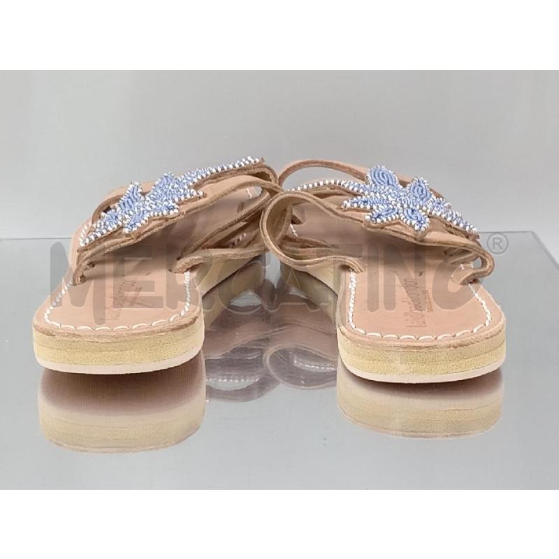 SANDALI DONNA LIDEBACKLONDON PELLE FIORI AZZURRI | Mercatino dell'Usato Moncalieri bengasi 3