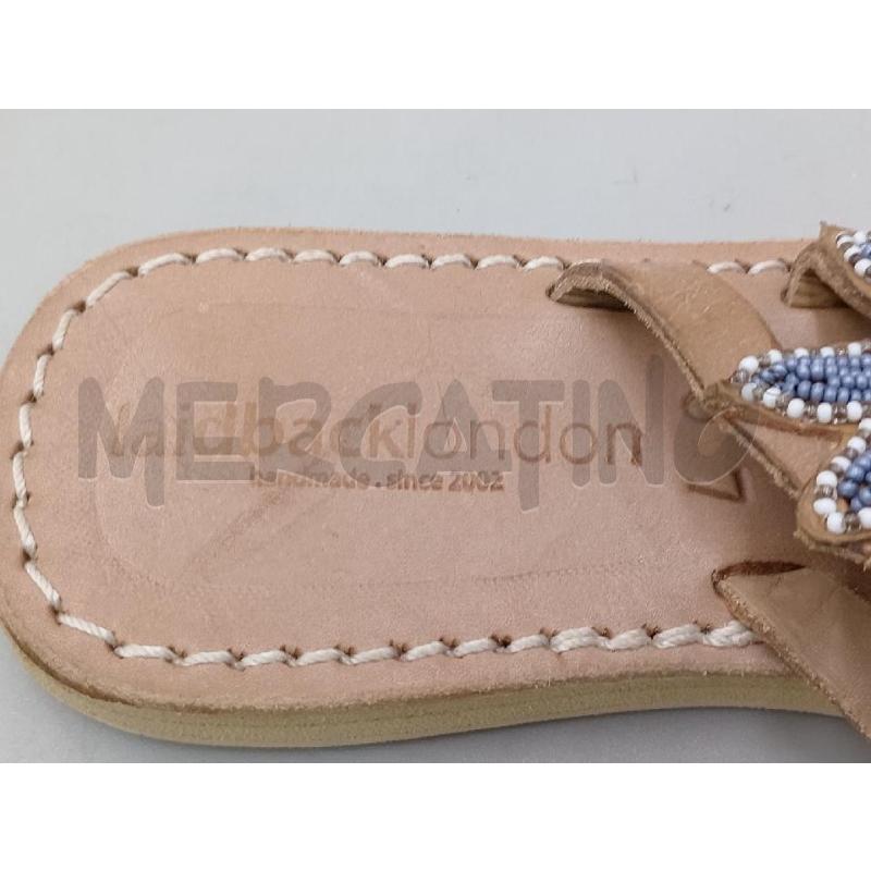 SANDALI DONNA LIDEBACKLONDON PELLE FIORI AZZURRI | Mercatino dell'Usato Moncalieri bengasi 5