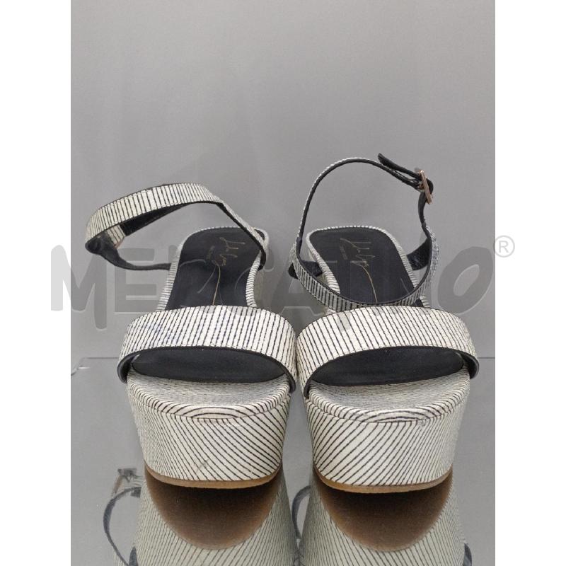 SANDALI DONNA LOLA CRUZ BIANCO NERO RIGHE | Mercatino dell'Usato Moncalieri bengasi 2