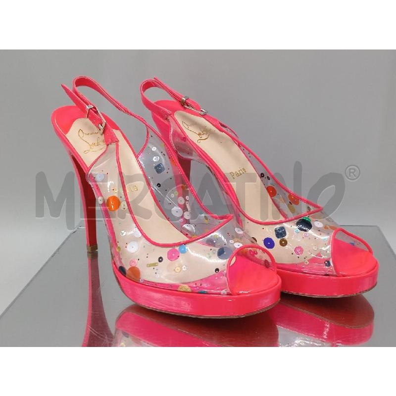 SANDALI DONNA LOUBOUTIN ROSA TRASPARENTI | Mercatino dell'Usato Moncalieri bengasi 1