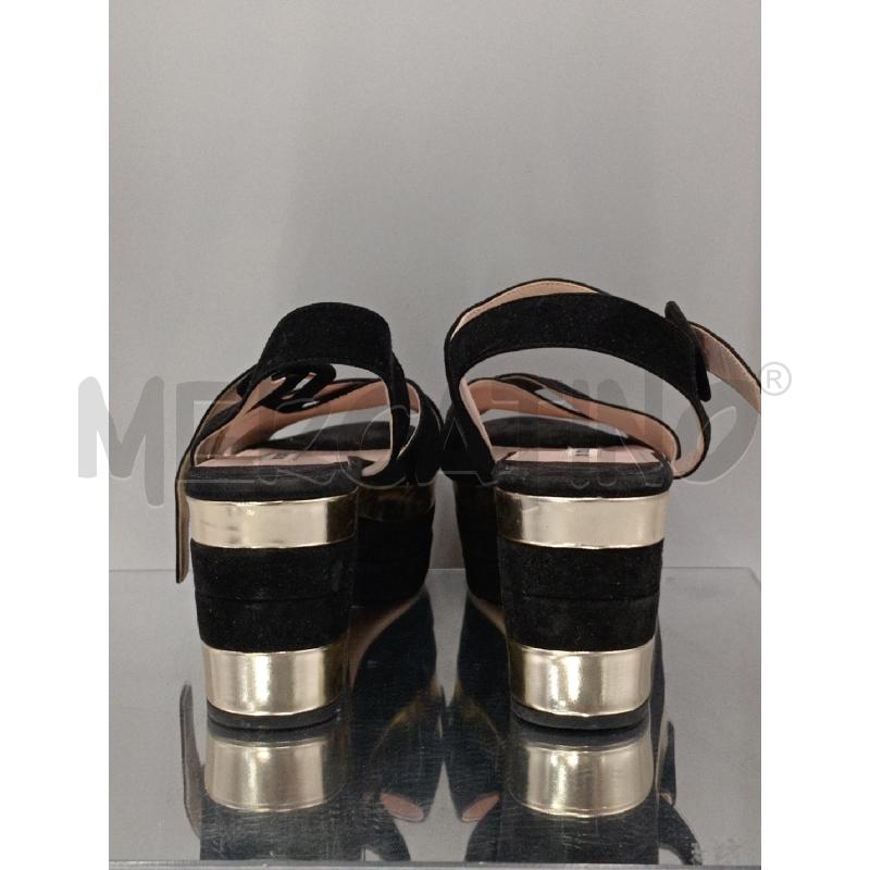 SANDALI DONNA MIU MIU NERO SCAMOSCIATO BORDO DORATO | Mercatino dell'Usato Moncalieri bengasi 3