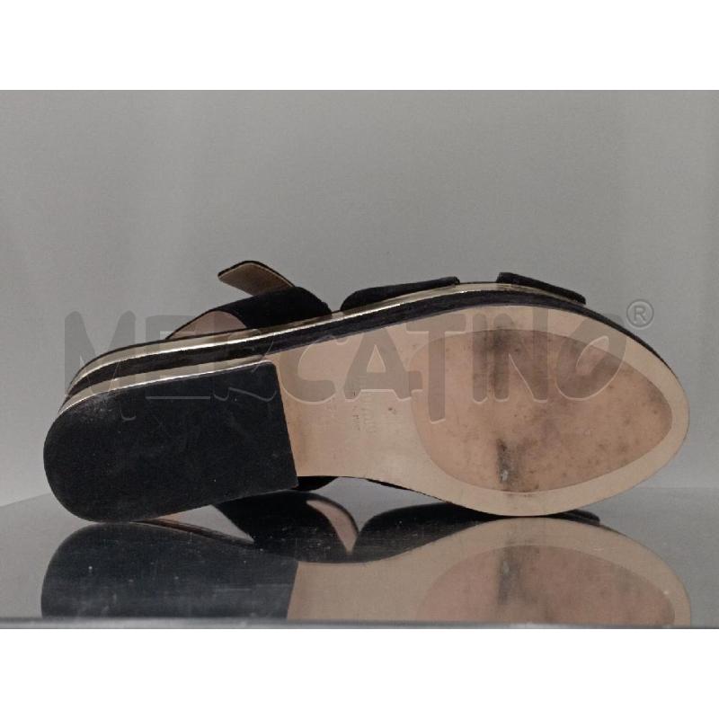SANDALI DONNA MIU MIU NERO SCAMOSCIATO BORDO DORATO | Mercatino dell'Usato Moncalieri bengasi 5